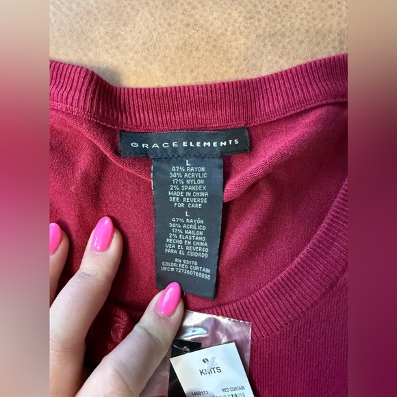 Grace Elements NWT Red Cardigan Women’s Size Large - Picture 4 of 6